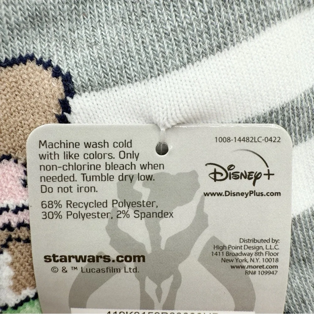 Disney Star Wars Womens No Show Socks The Mandalorian Grogu Baby Yoda Pink Gift